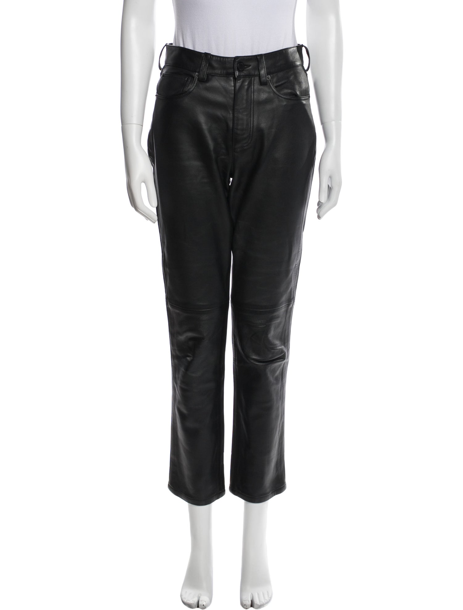 Anine Bing Lamb Leather Straight Leg Pants