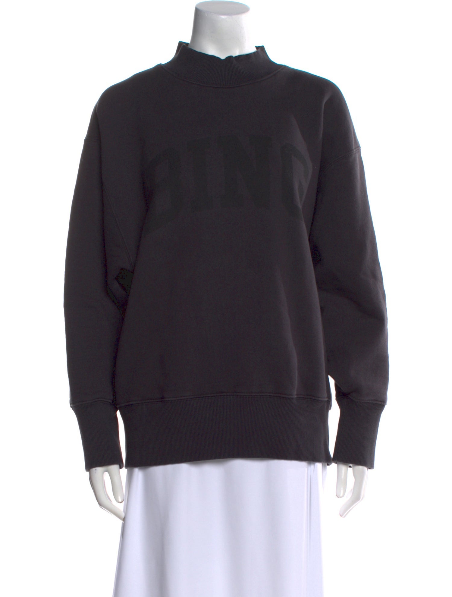 Anine Bing Mock Neck Long Sleeve Sweatshirt