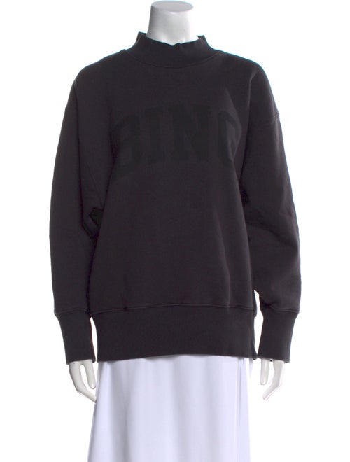 Anine Bing Mock Neck Long Sleeve Sweatshirt