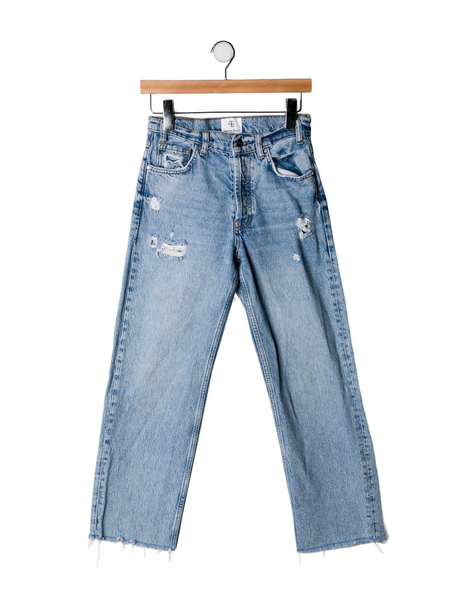 Anine Bing Mid-Rise Straight Leg Jeans