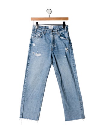 Anine Bing Mid-Rise Straight Leg Jeans