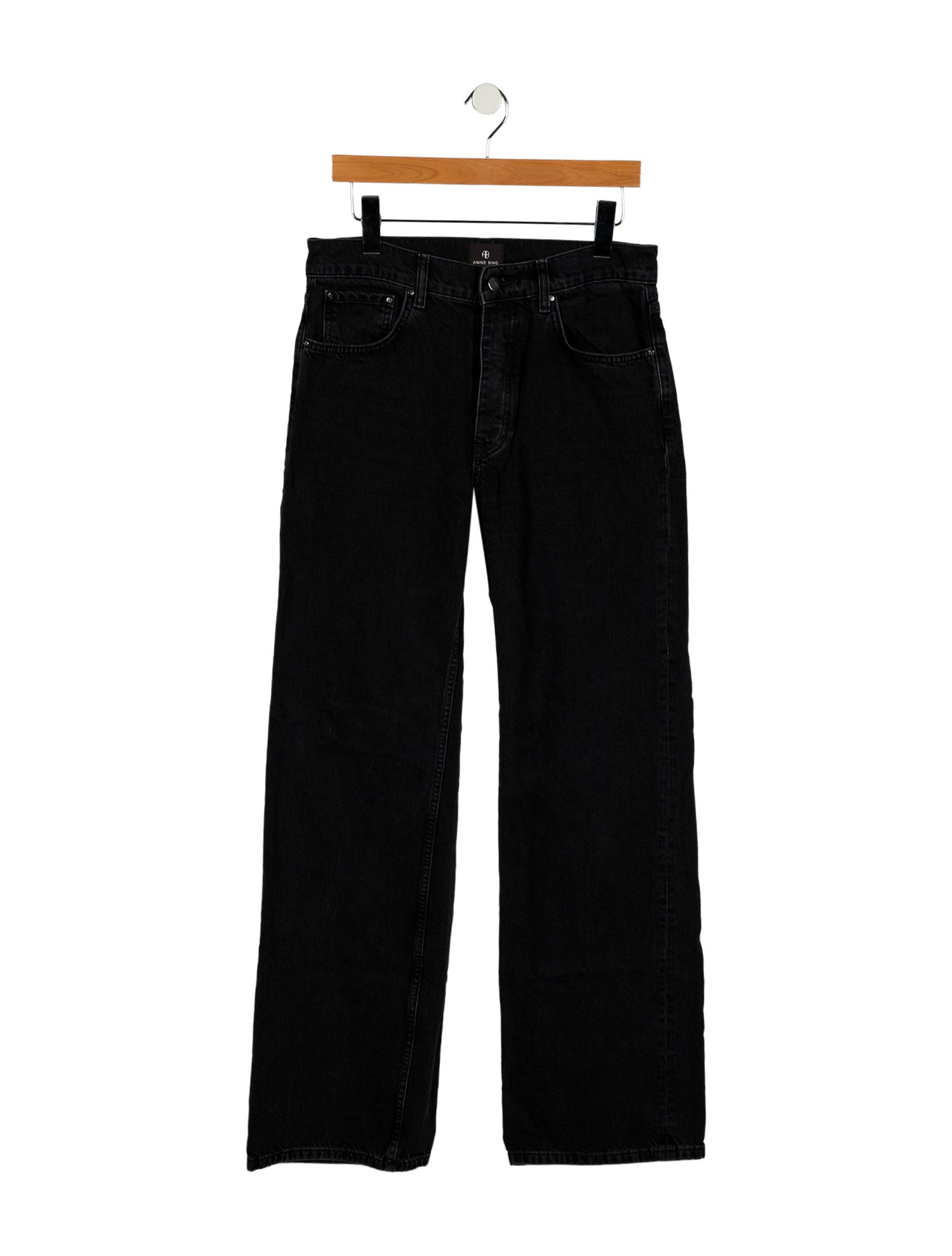 Anine Bing High-Rise Straight Leg Jeans