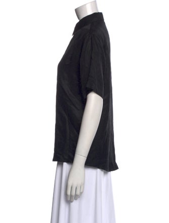 Anine Bing Short Sleeve Button-Up Top