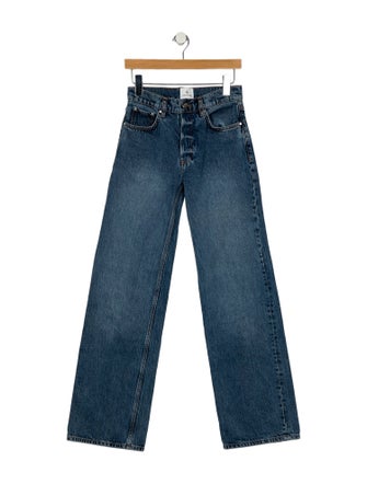 Anine Bing Mid-Rise Wide Leg Jeans