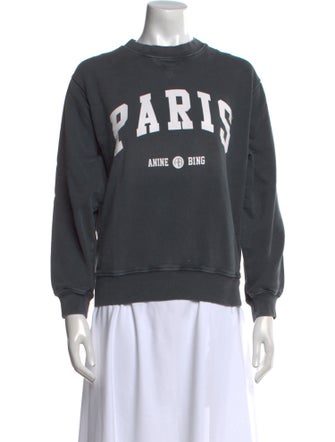 Anine Bing Graphic Print Crew Neck Sweatshirt