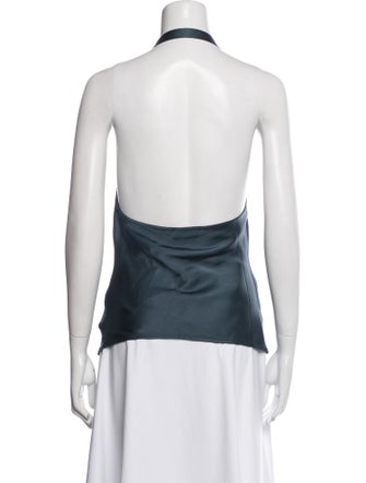 Anine Bing Silk Cowl Neck Top