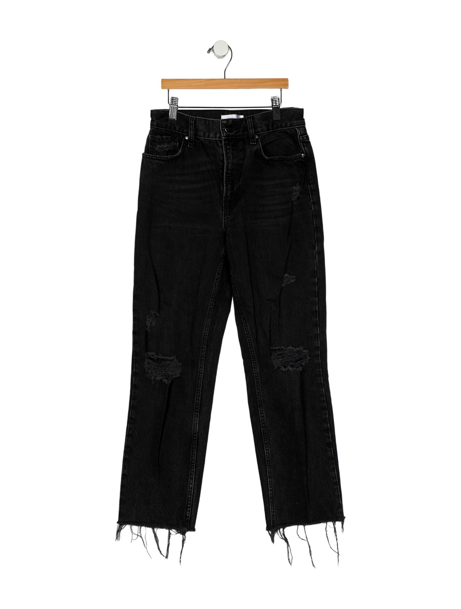 Anine Bing Mid-Rise Straight Leg Jeans