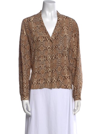 Anine Bing Silk Animal Print Top