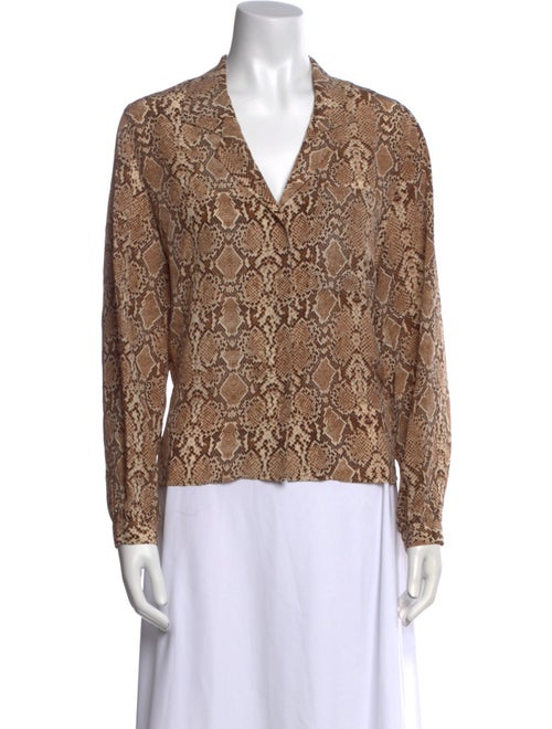 Anine Bing Silk Animal Print Top