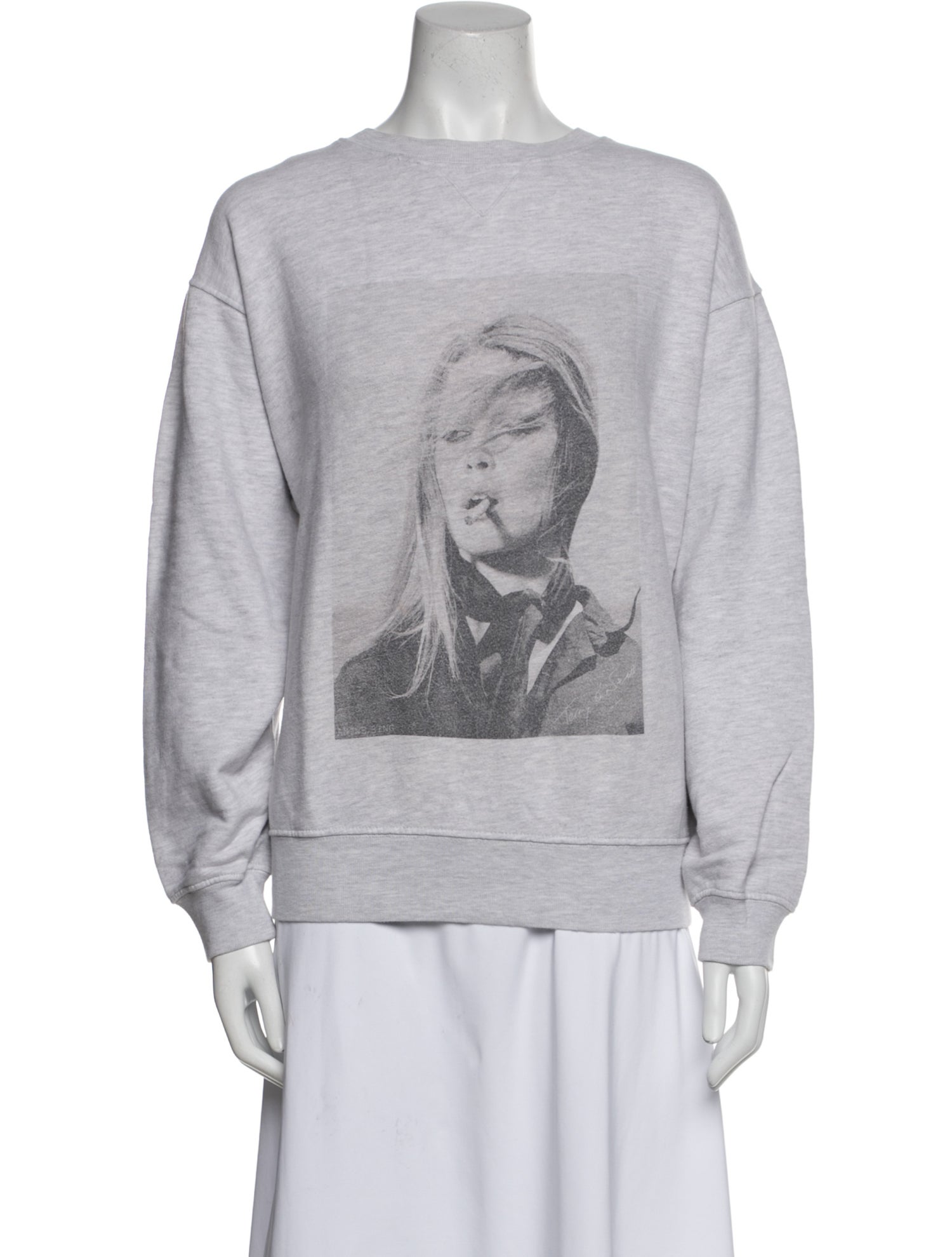 Anine Bing Graphic Print Bateau Neckline Sweatshirt