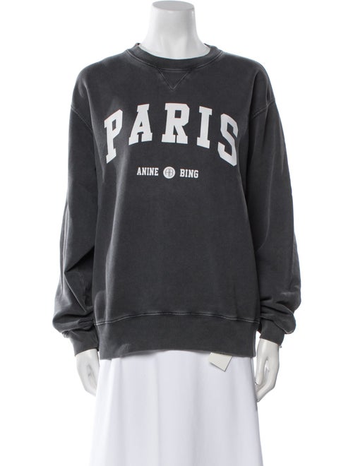 Anine Bing Graphic Print Crew Neck Sweater