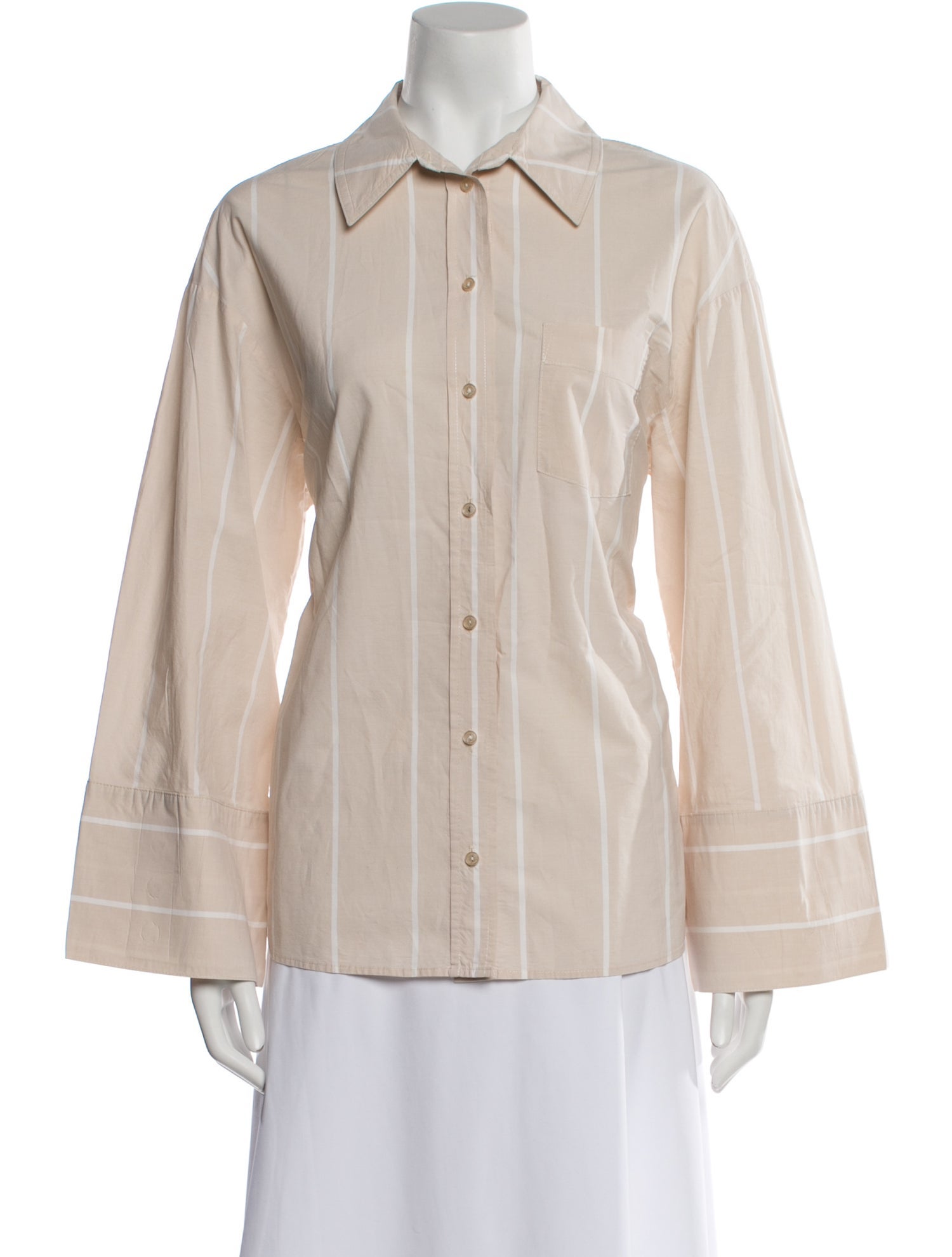 Anine Bing Striped Long Sleeve Button-Up Top