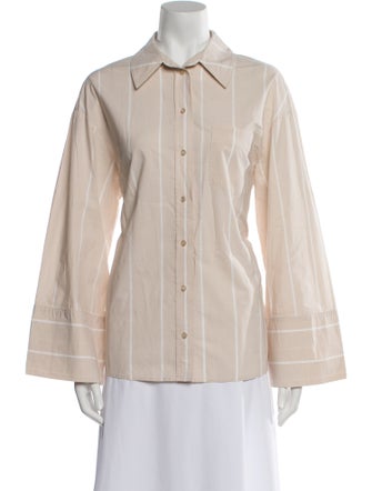 Anine Bing Striped Long Sleeve Button-Up Top