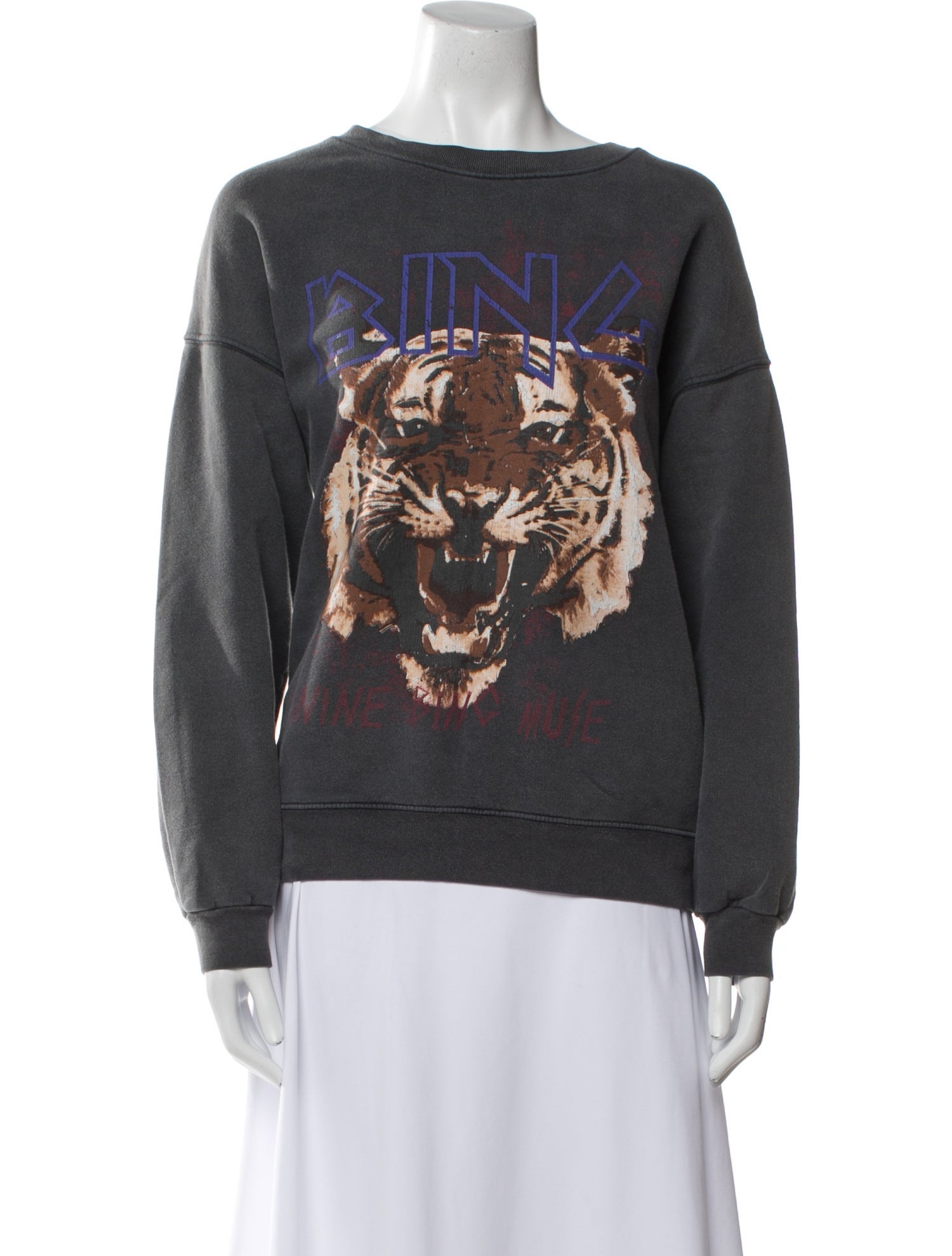 Anine Bing Graphic Print Bateau Neckline Sweatshirt