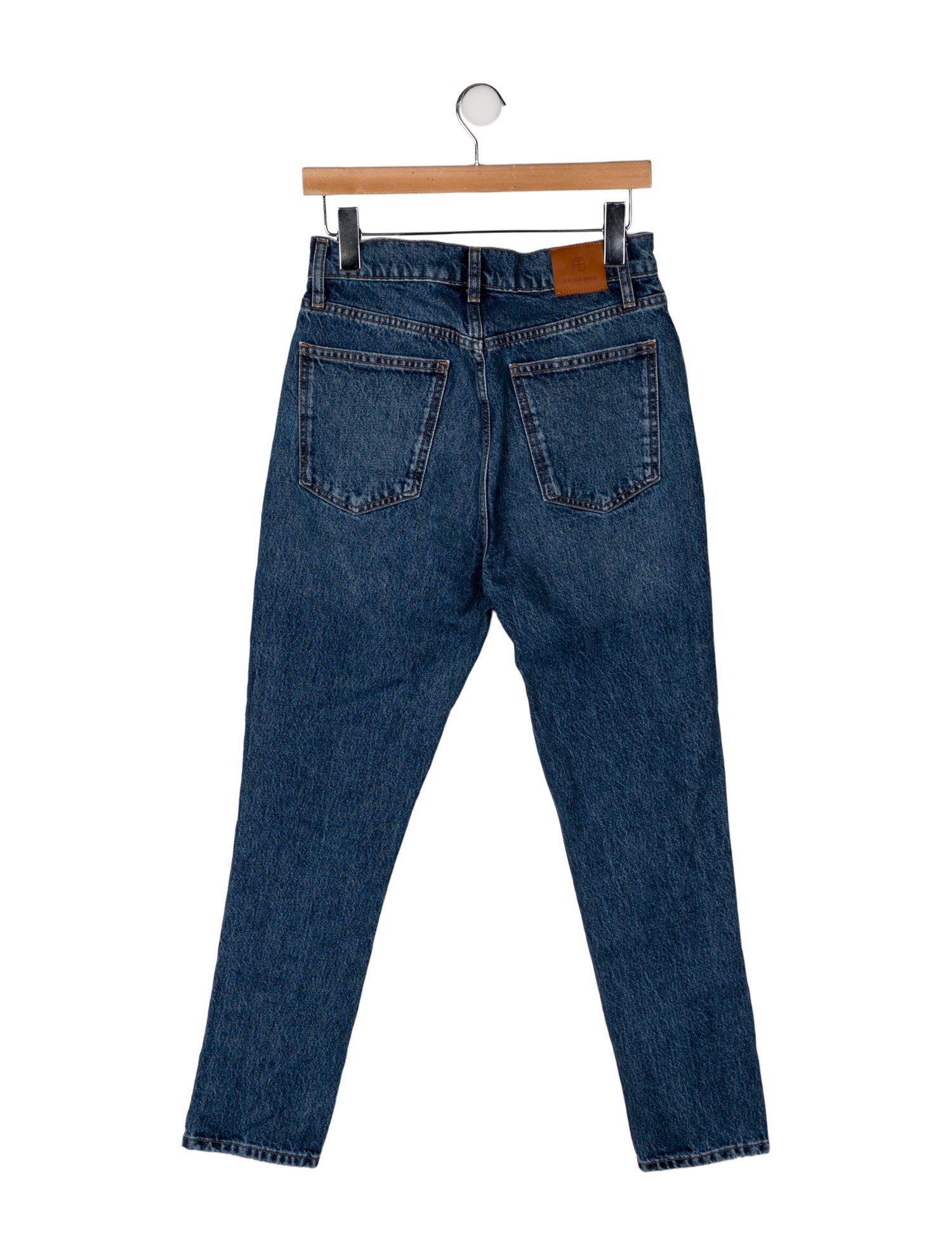 Anine Bing High-Rise Straight Leg Jeans