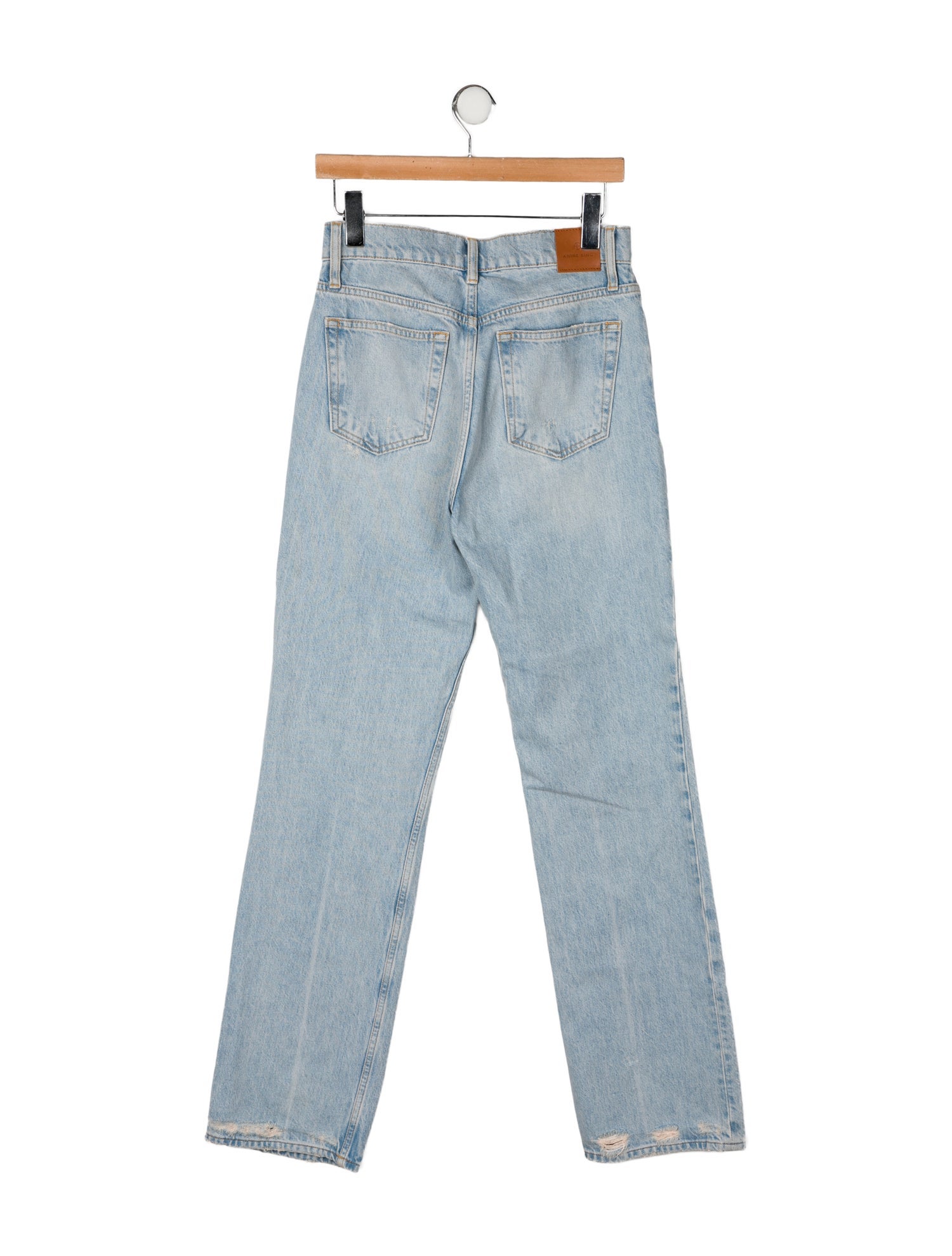 Anine Bing High-Rise Straight Leg Jeans