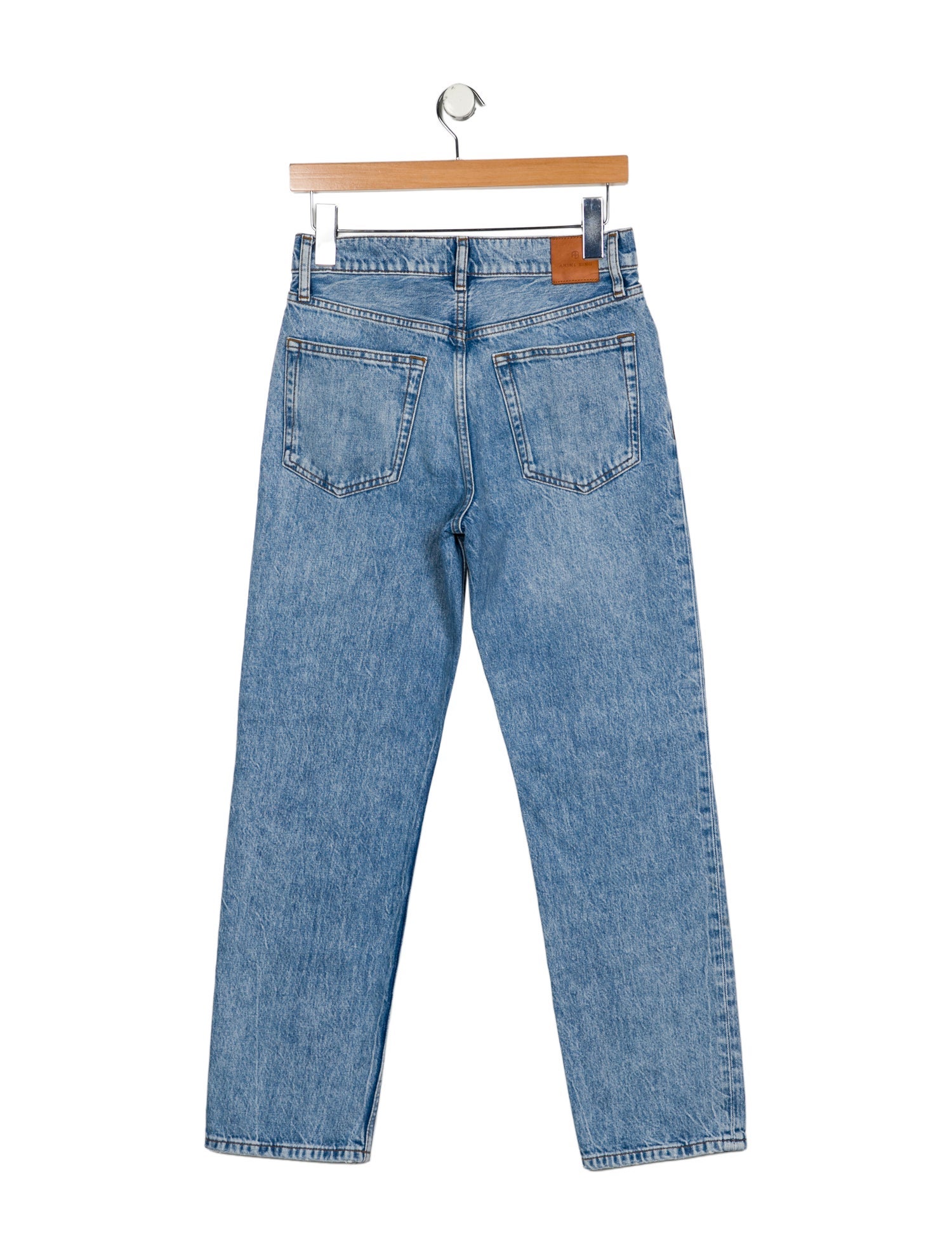 Anine Bing High-Rise Straight Leg Jeans
