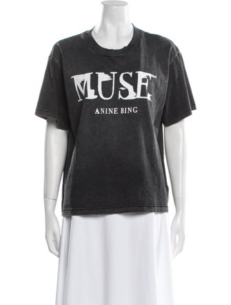 Anine Bing Graphic Print Crew Neck T-Shirt