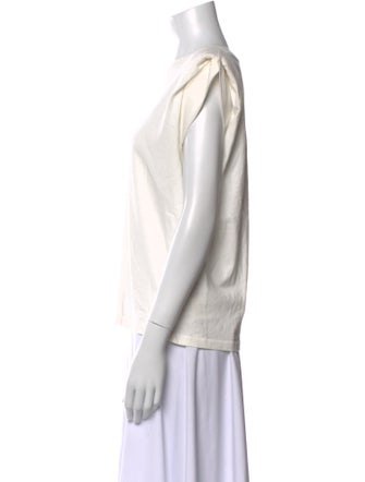 Anine Bing Bateau Neckline Short Sleeve Top