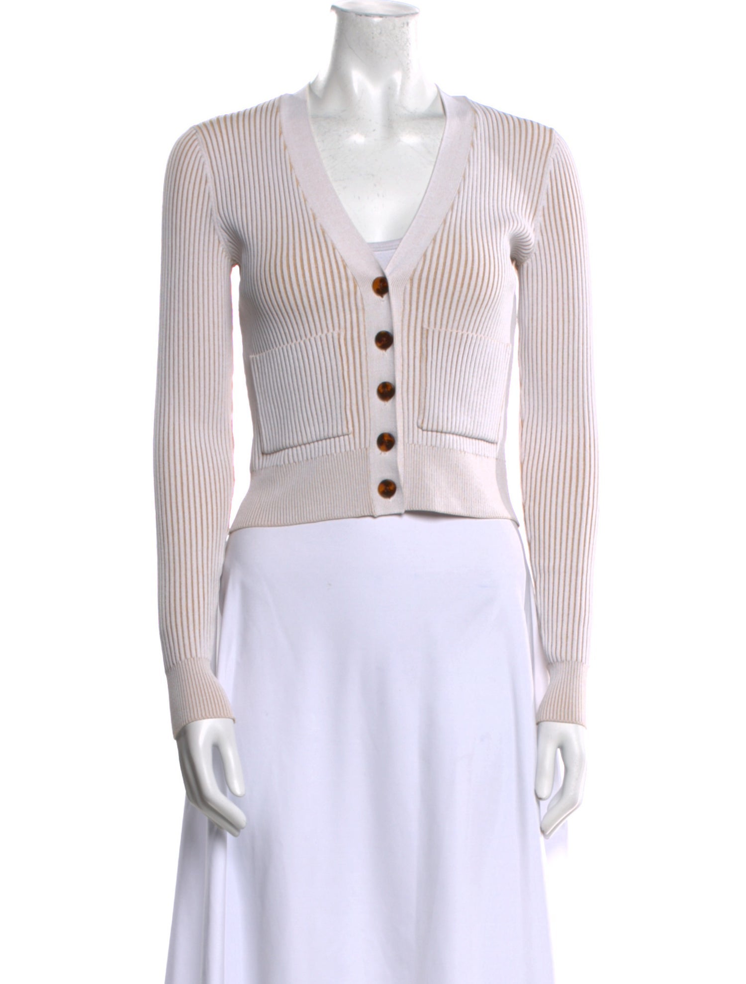 Anine Bing Striped V-Neck Sweater