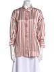 Anine Bing Silk Striped Button-Up Top