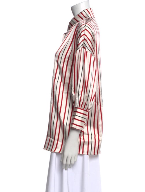Anine Bing Silk Striped Button-Up Top