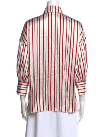 Anine Bing Silk Striped Button-Up Top