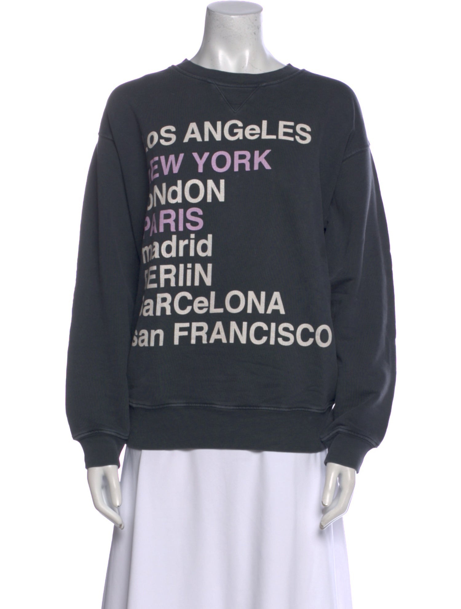 Anine Bing Graphic Print Crew Neck Sweatshirt