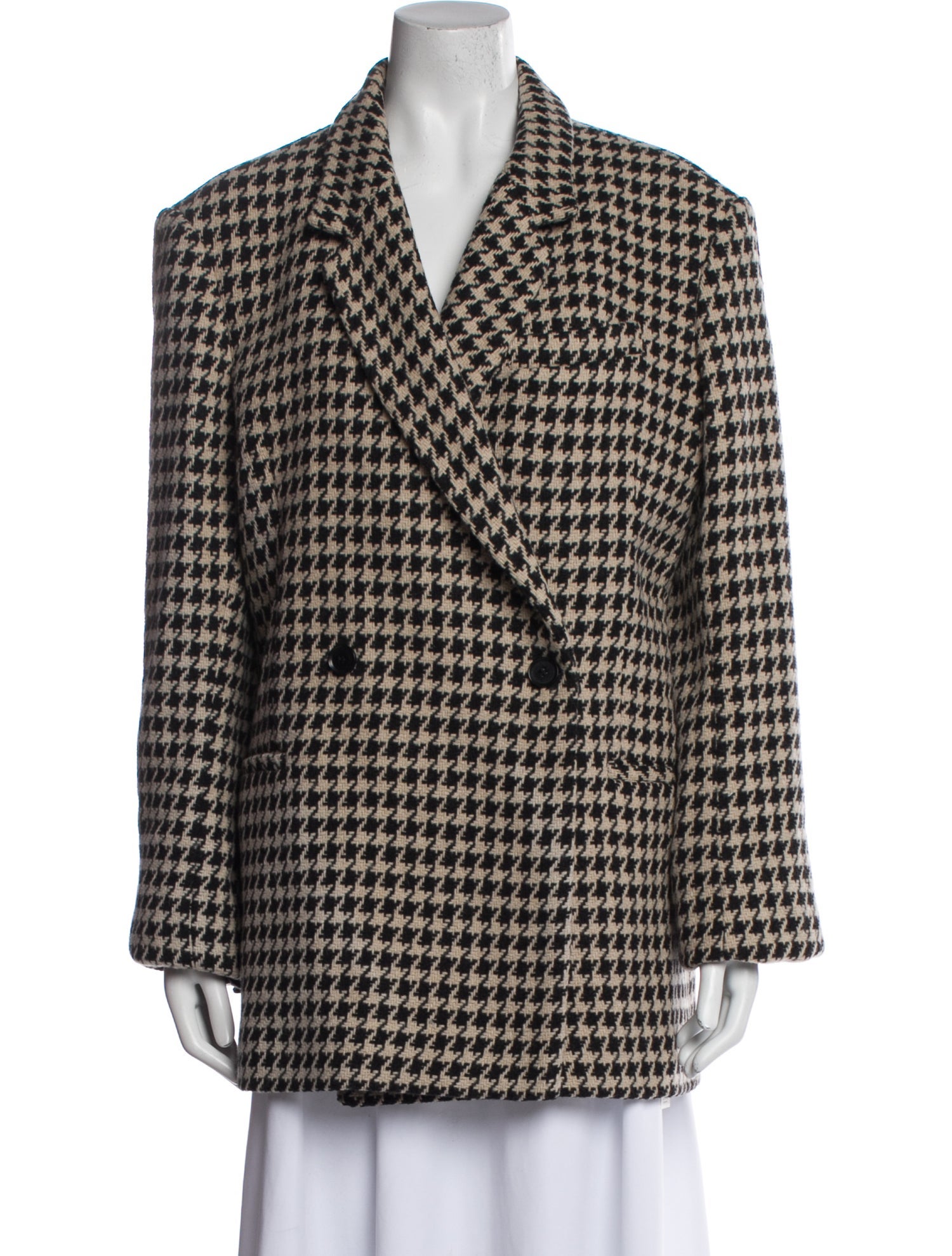 Anine Bing Houndstooth Print Coat