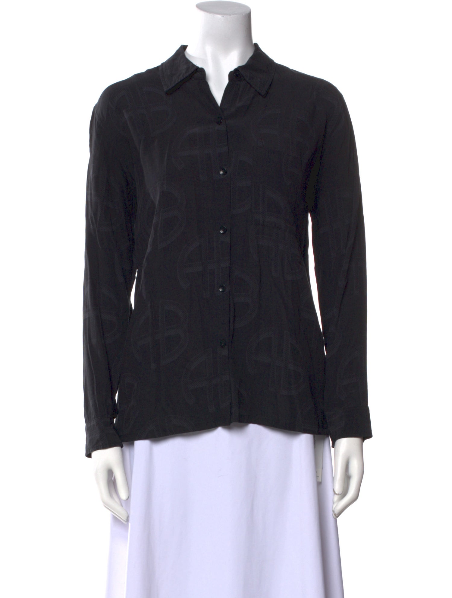 Anine Bing Long Sleeve Button-Up Top