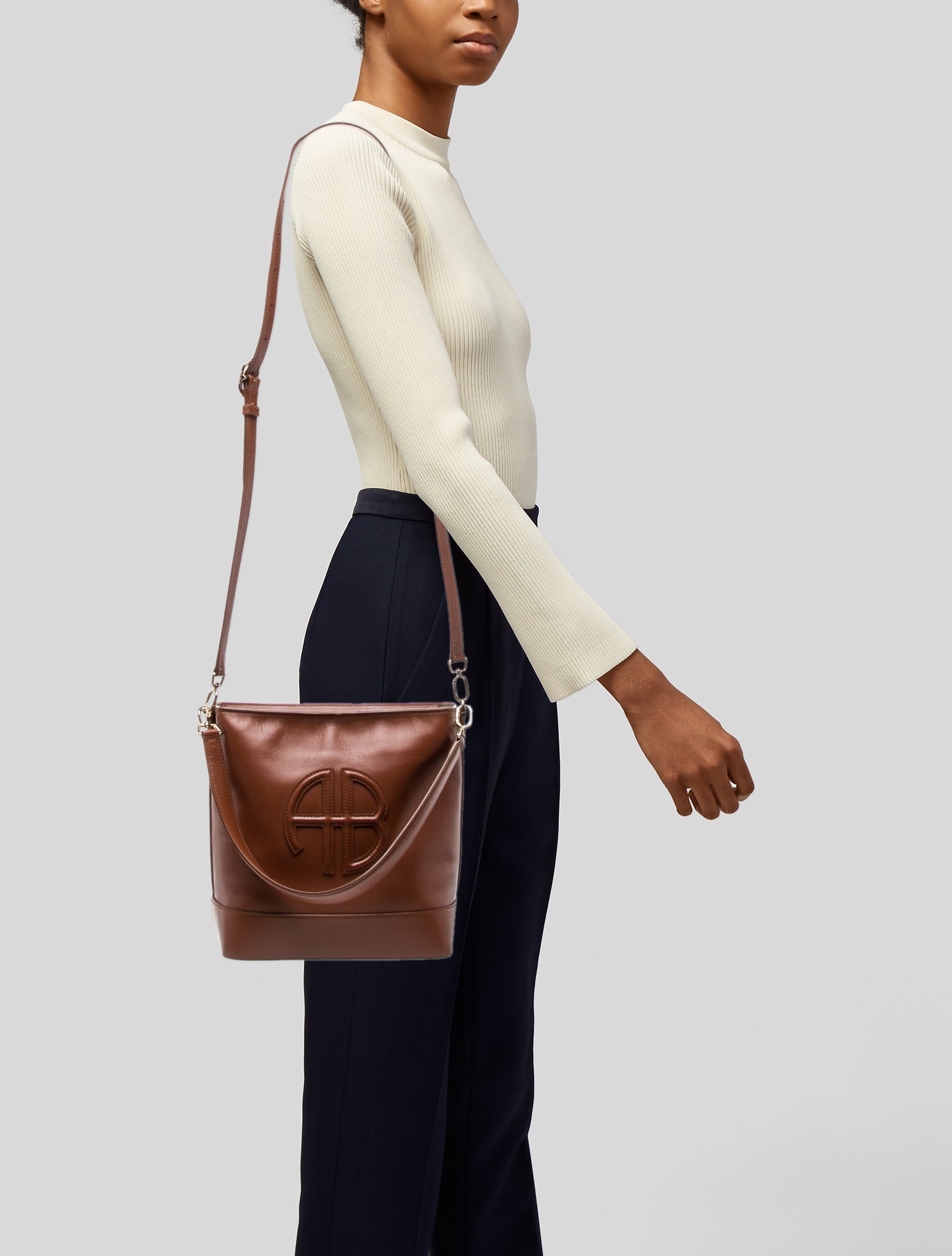 Anine Bing Leather Bucket Bag
