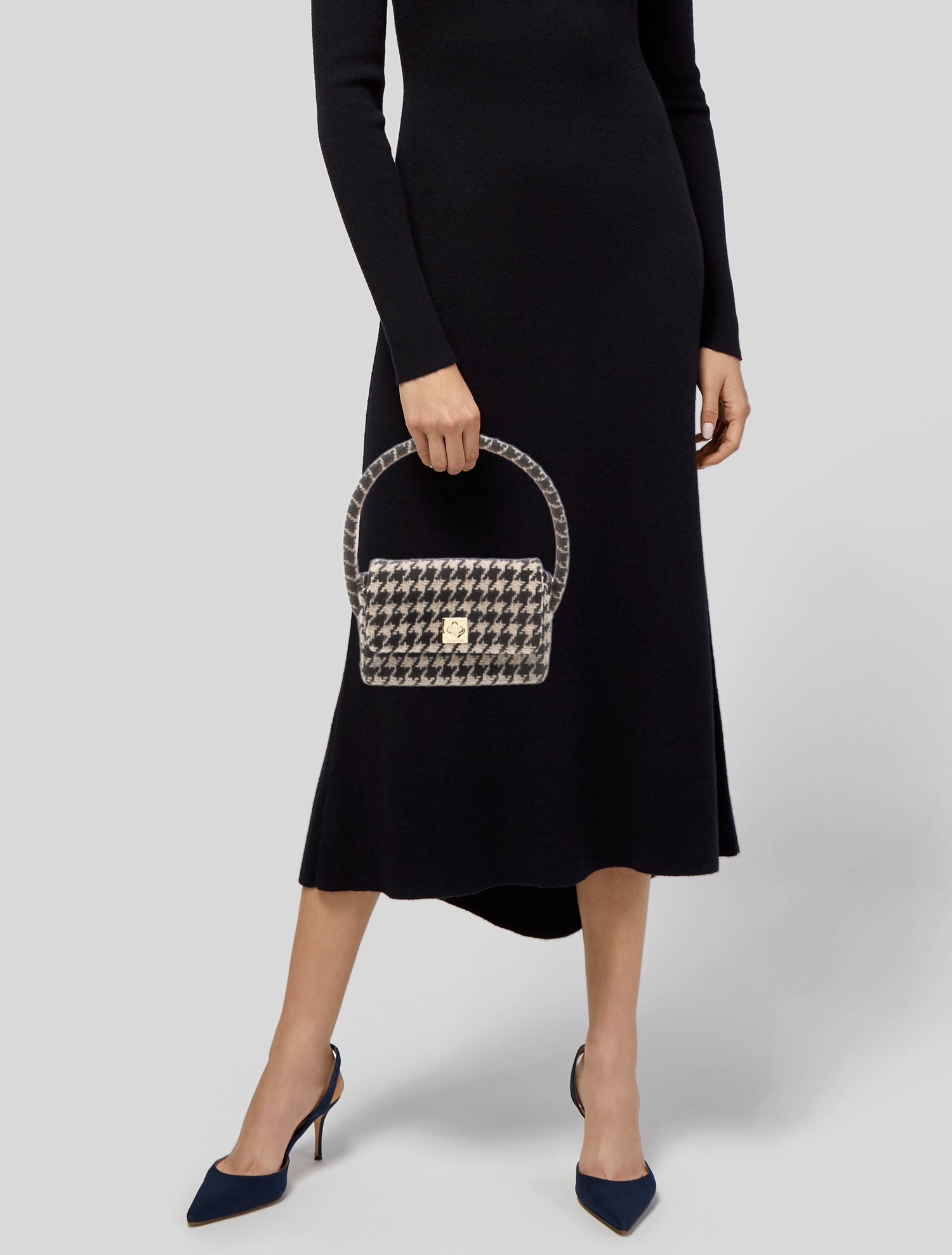 Anine Bing Tweed Top Handle Bag