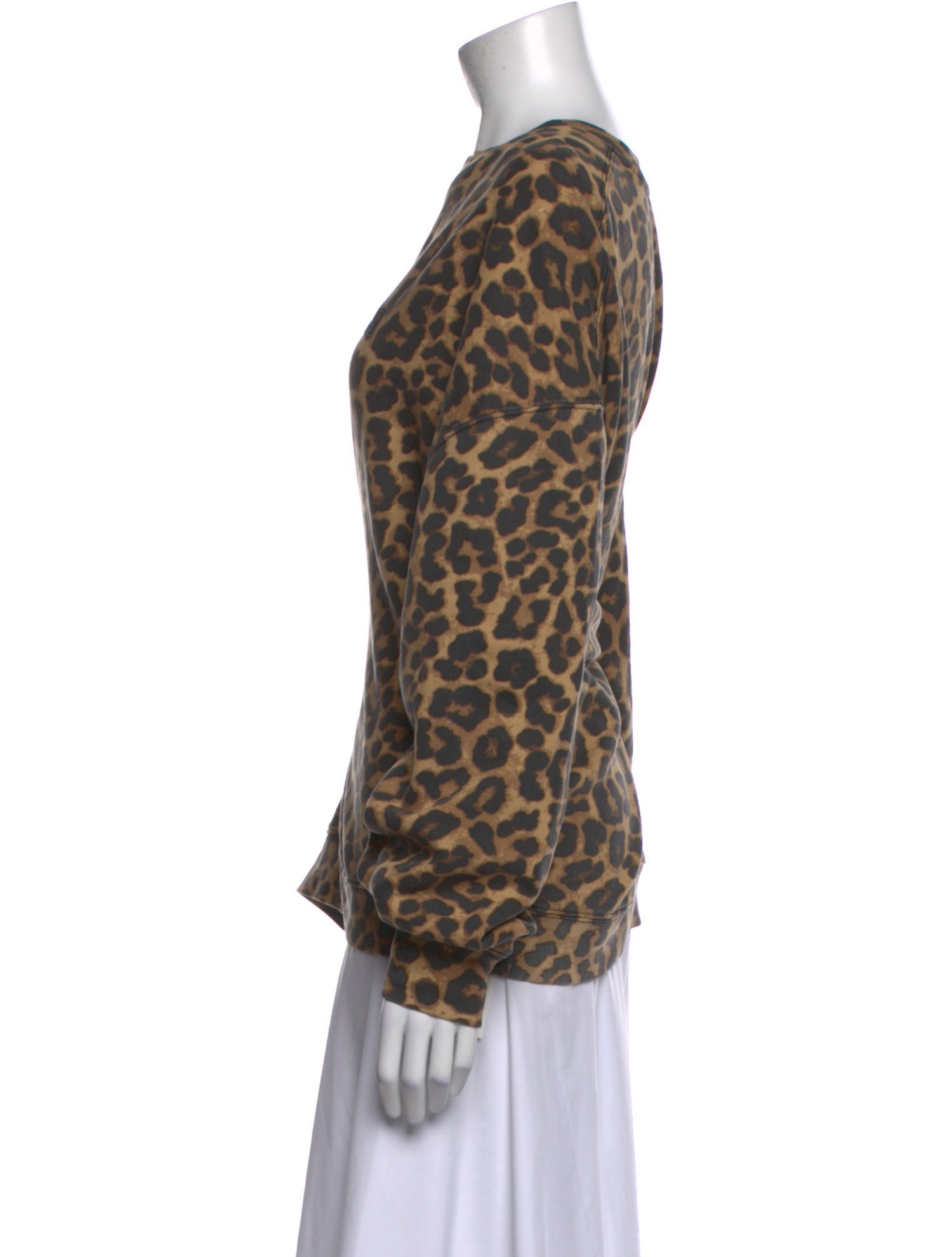 Anine Bing Animal Print Crew Neck Sweatshirt w/ Tags