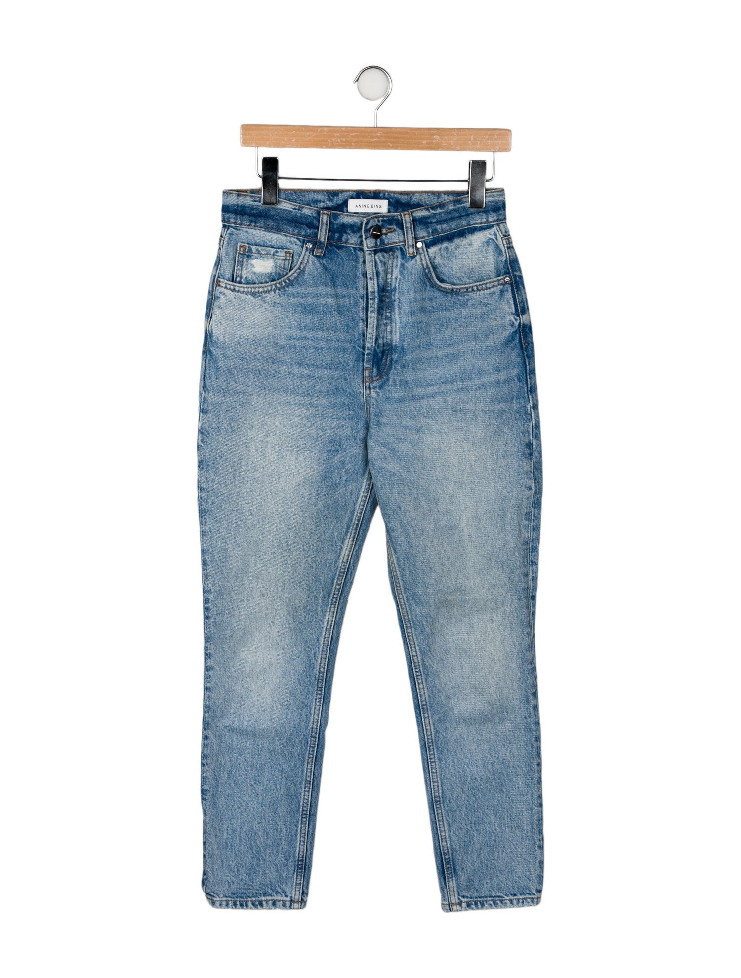 Anine Bing High-Rise Straight Leg Jeans