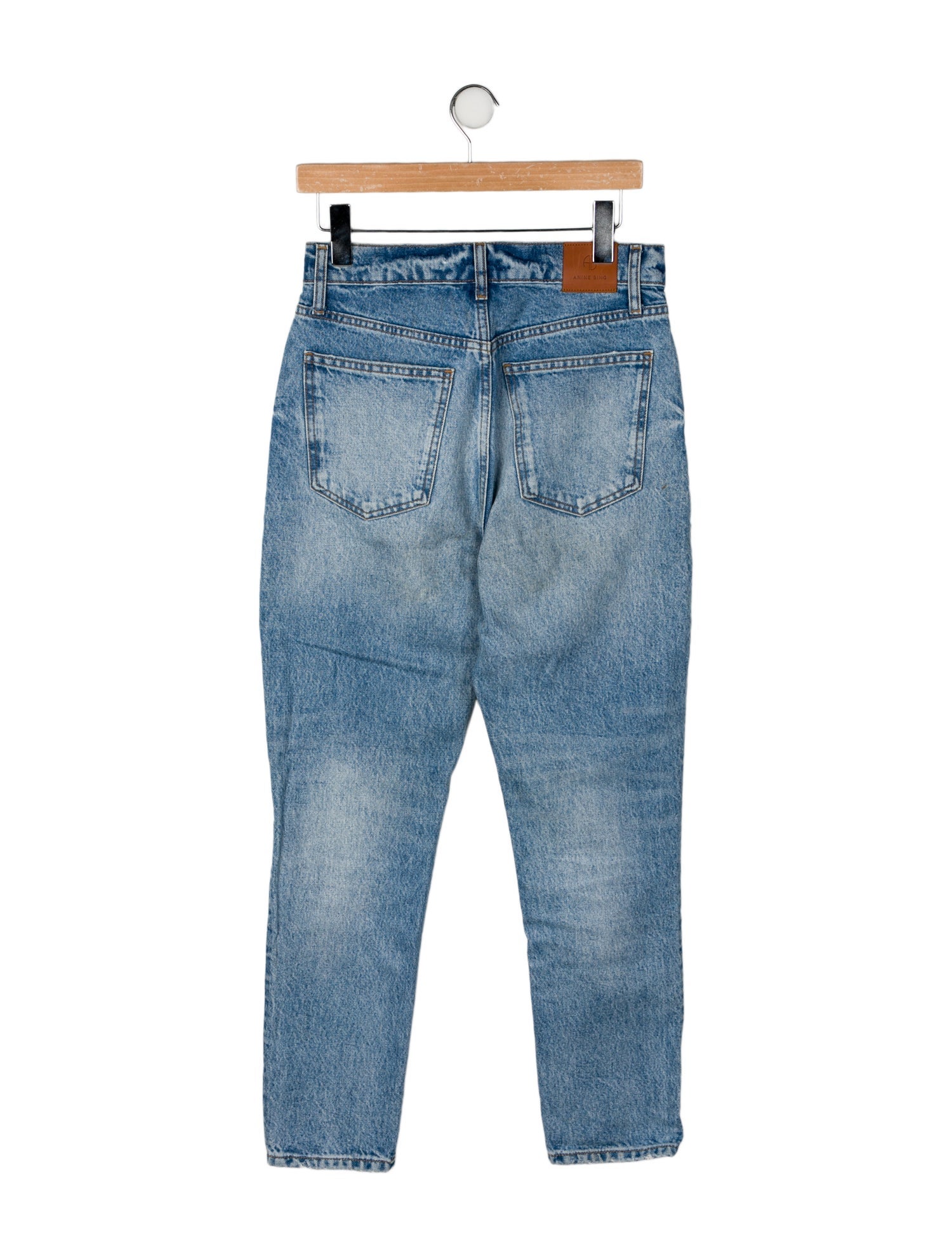 Anine Bing High-Rise Straight Leg Jeans