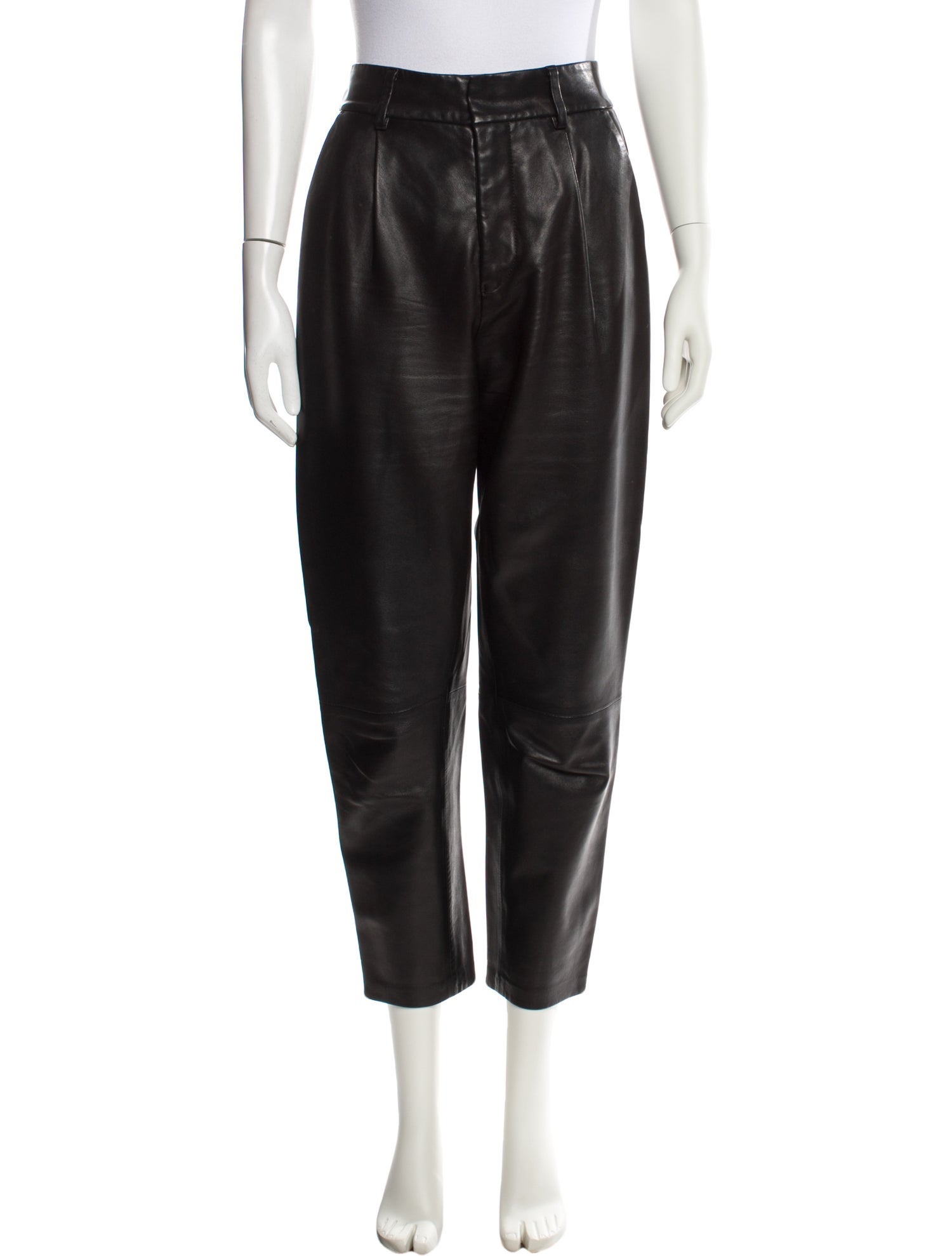 Anine Bing Leather Straight Leg Pants