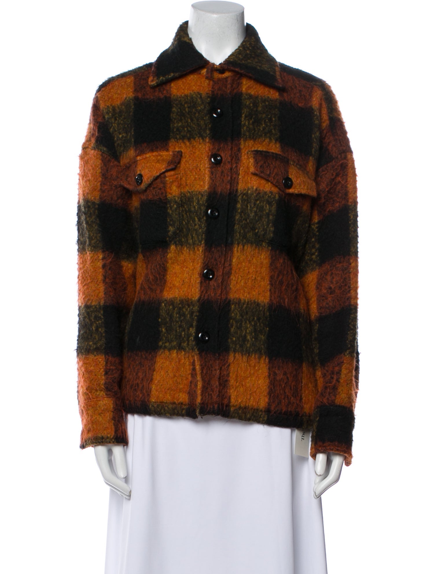 Anine Bing Wool Plaid Print Jacket