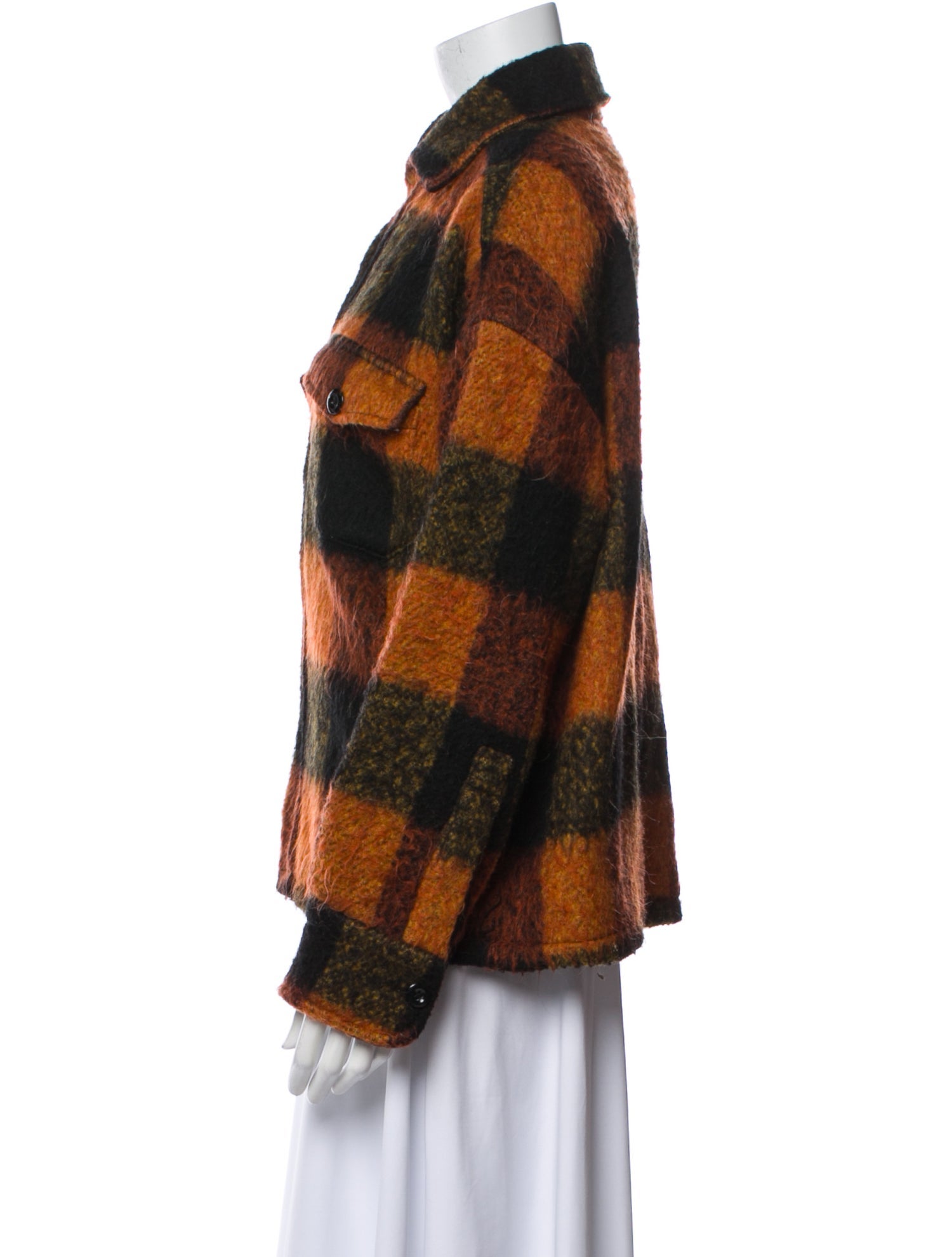 Anine Bing Wool Plaid Print Jacket