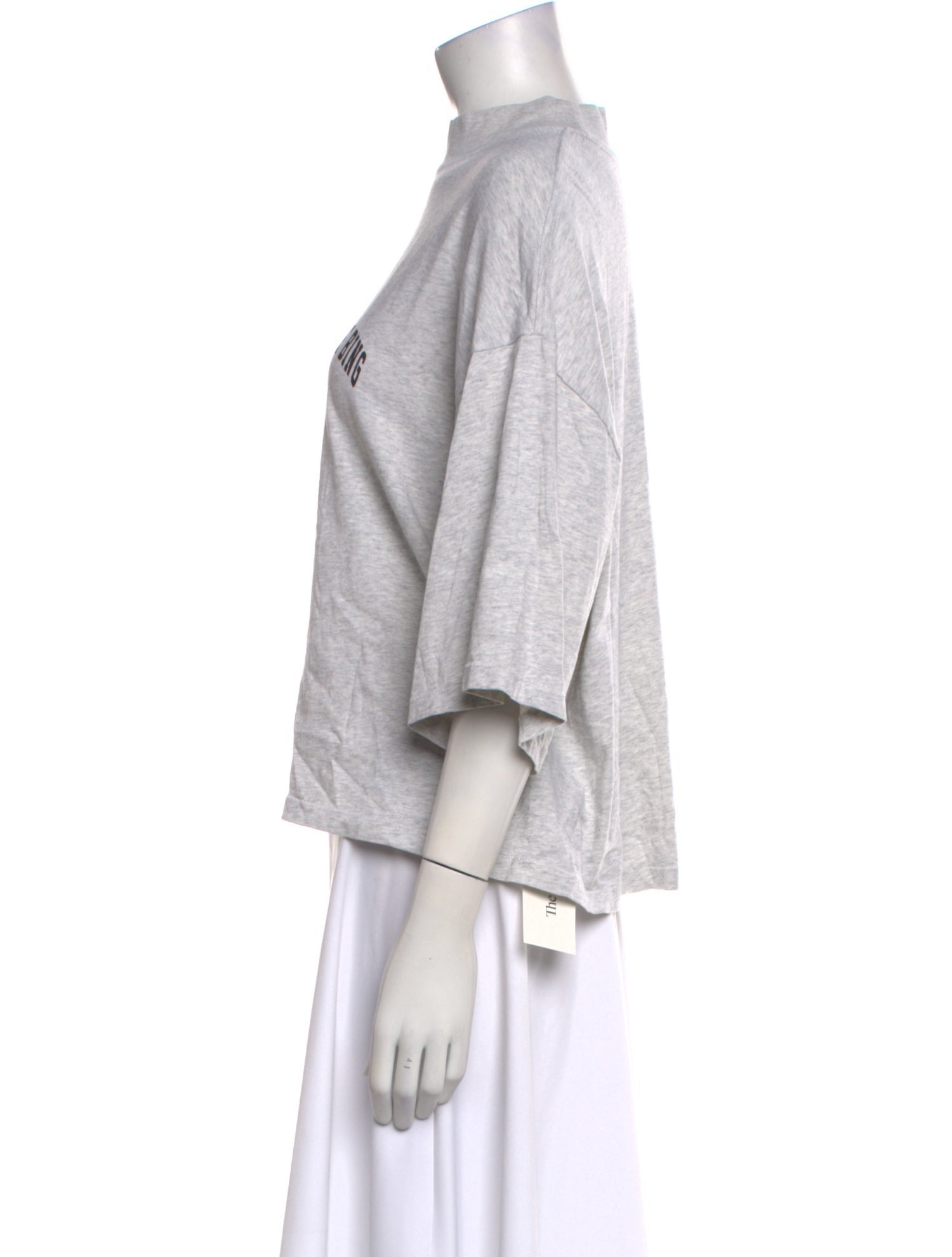 Anine Bing Mock Neck Three-Quarter Sleeve Sweatshirt