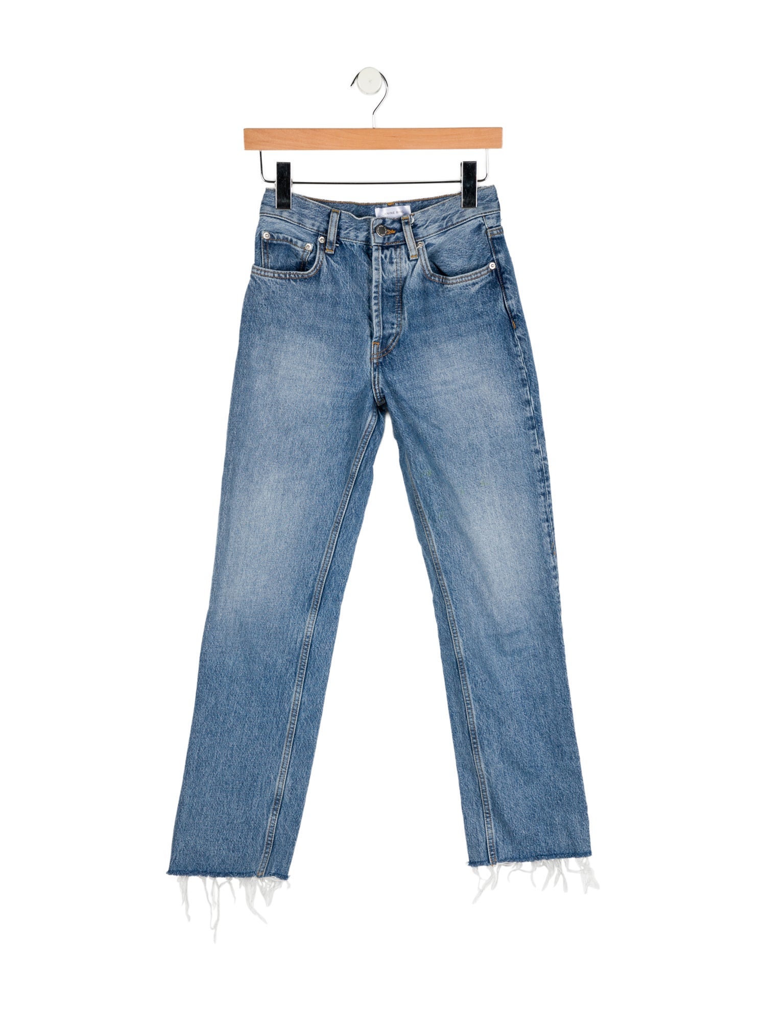 Anine Bing Mid-Rise Straight Leg Jeans