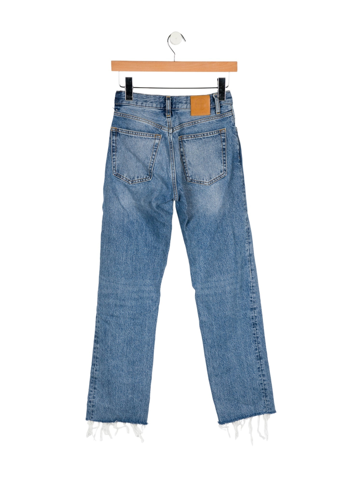 Anine Bing Mid-Rise Straight Leg Jeans