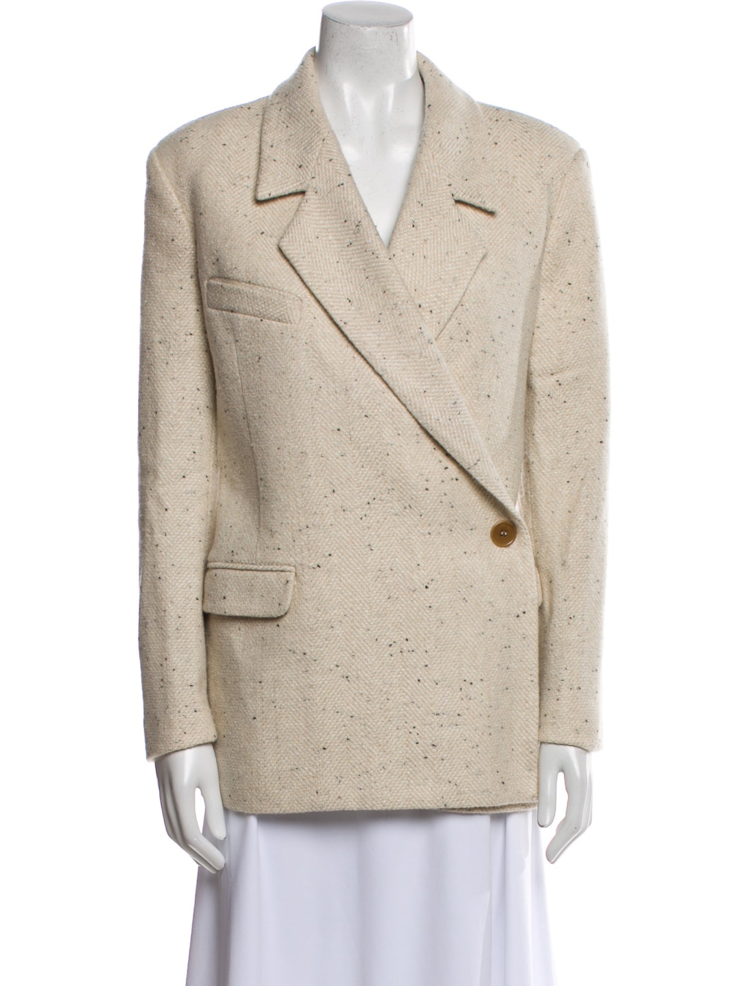 Anine Bing Virgin Wool Tweed Pattern Blazer