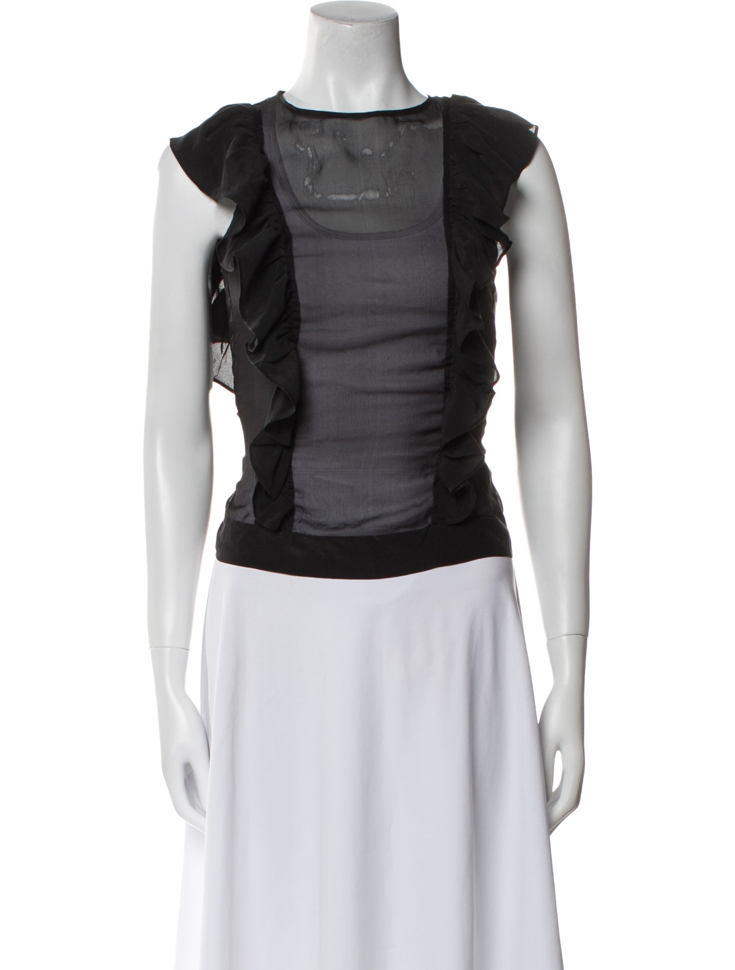 Anine Bing Bateau Neckline Sleeveless Crop Top