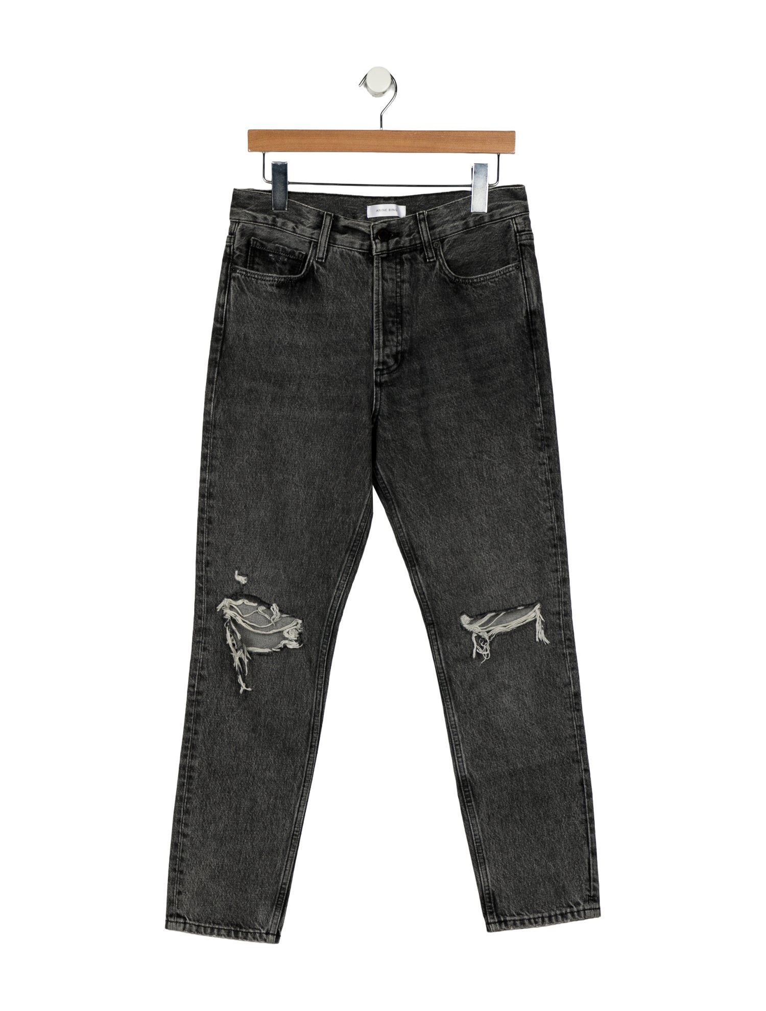 Anine Bing Mid-Rise Straight Leg Jeans
