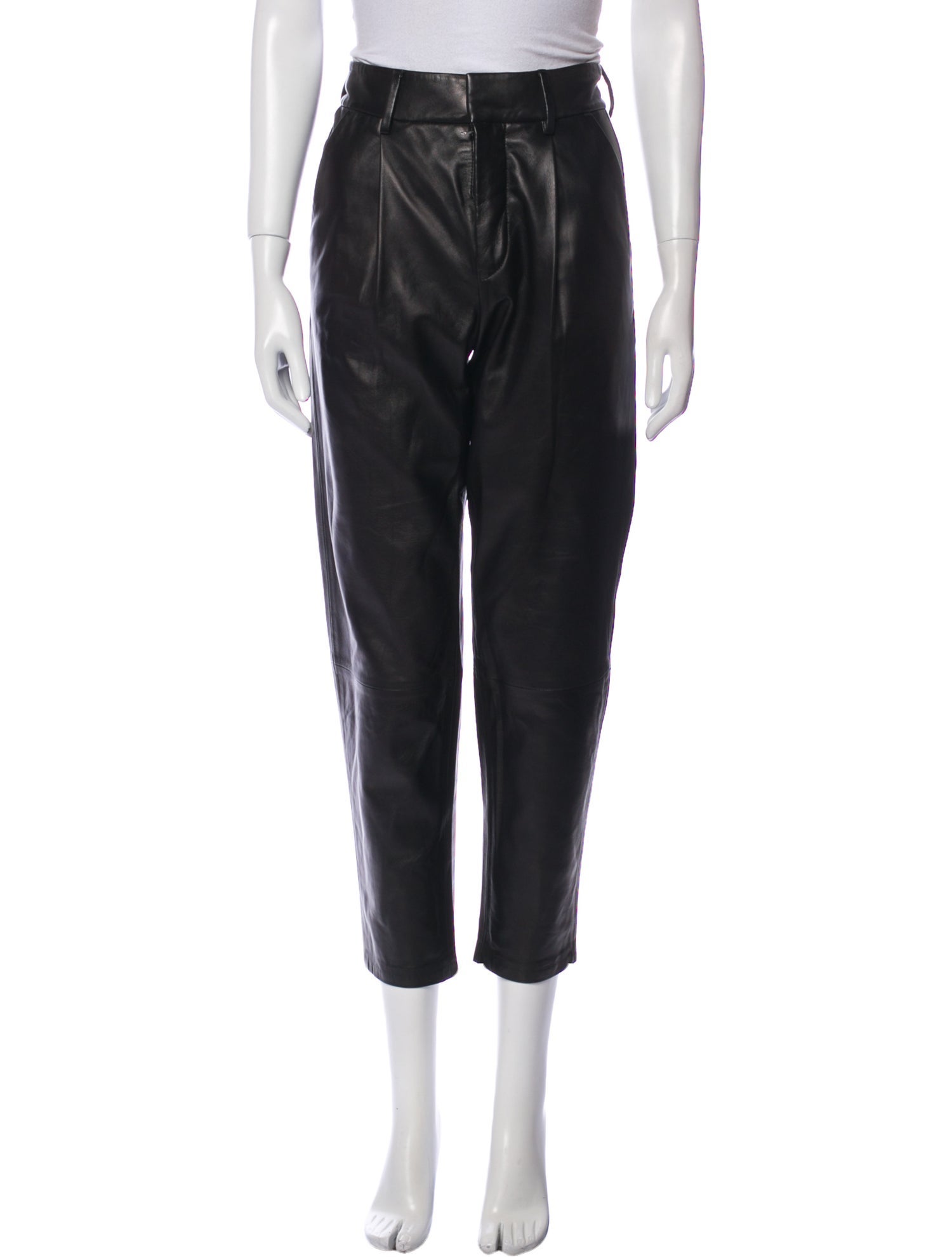 Anine Bing Leather Straight Leg Pants