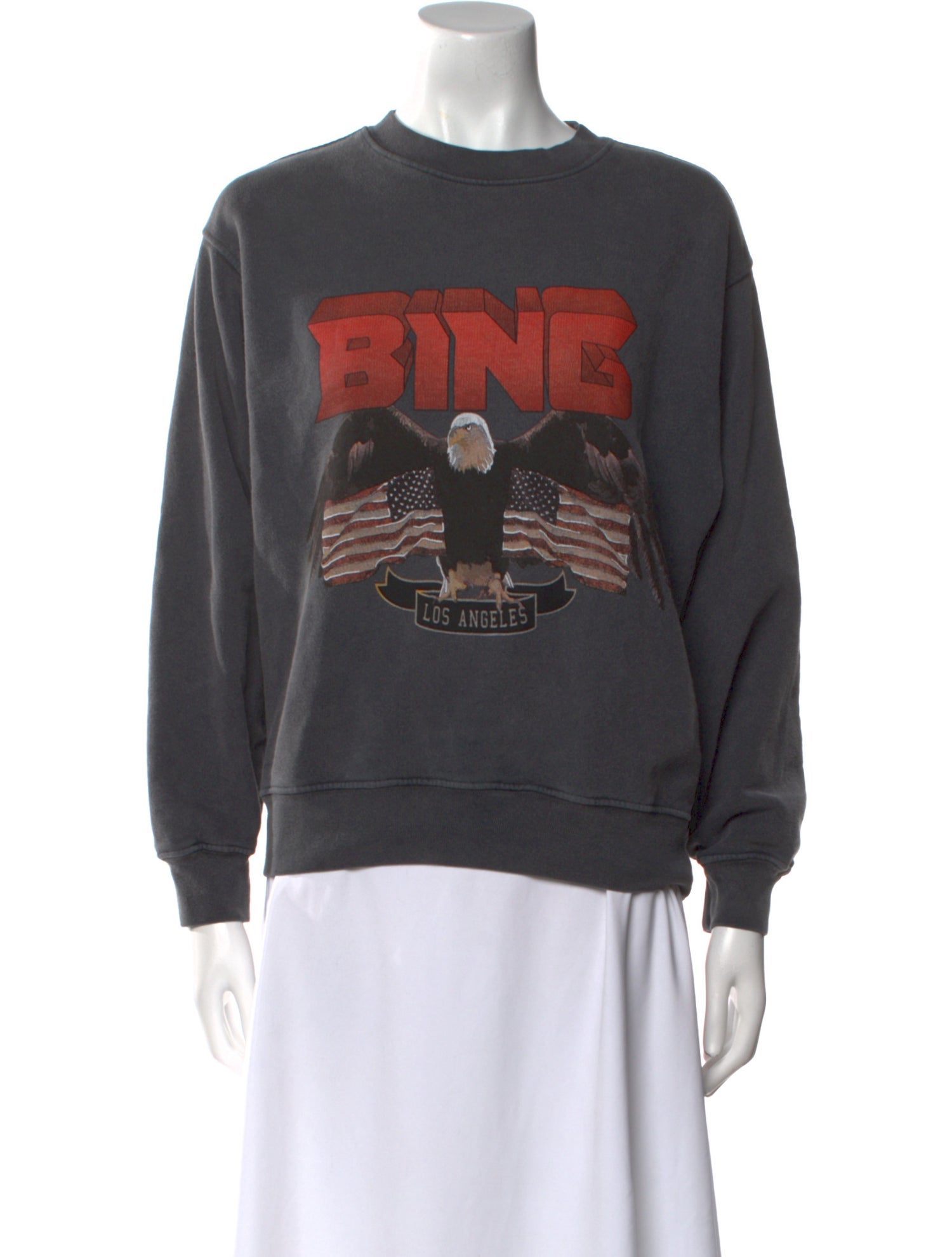 Anine Bing Graphic Print Crew Neck Sweatshirt