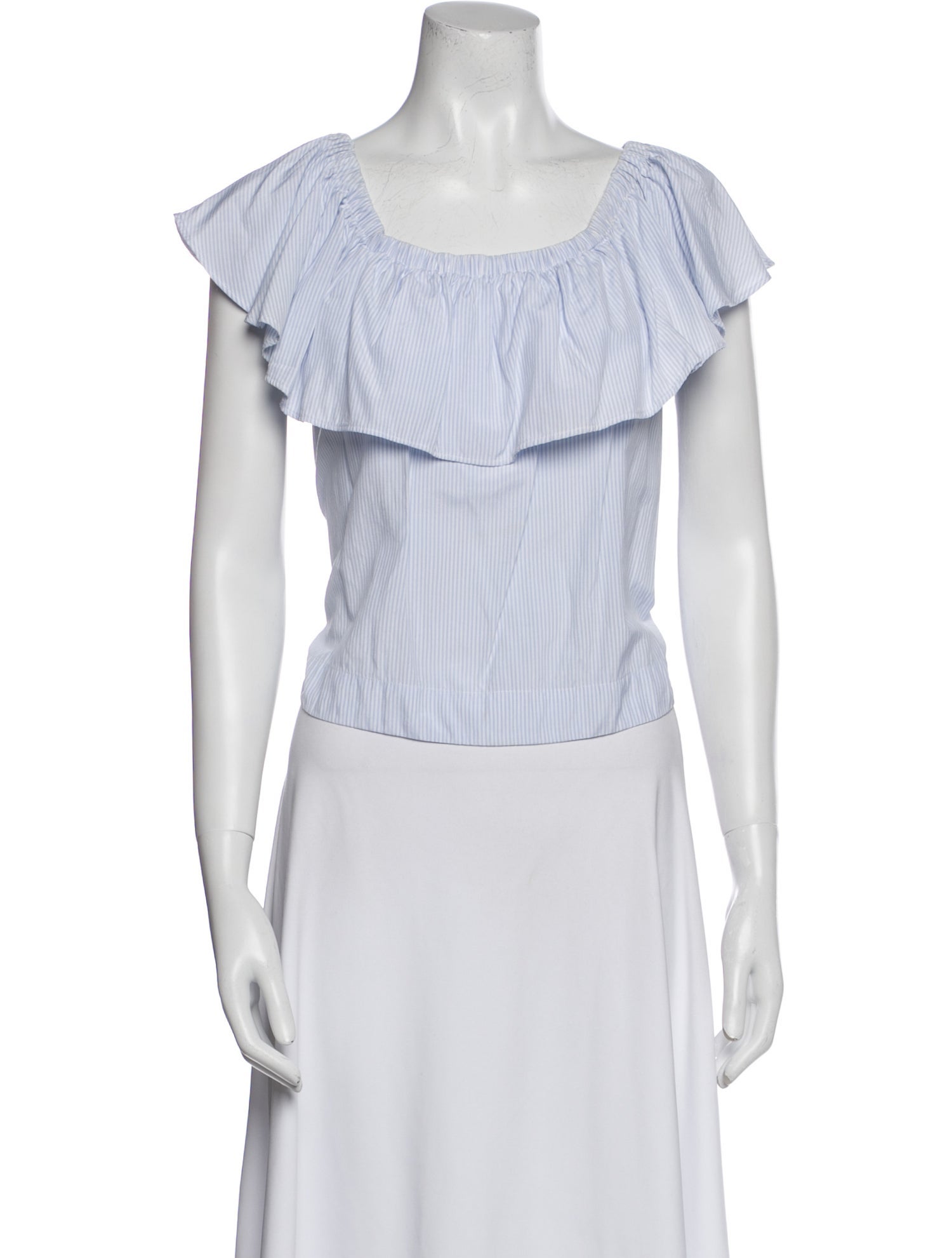 Anine Bing Square Neckline Short Sleeve Crop Top