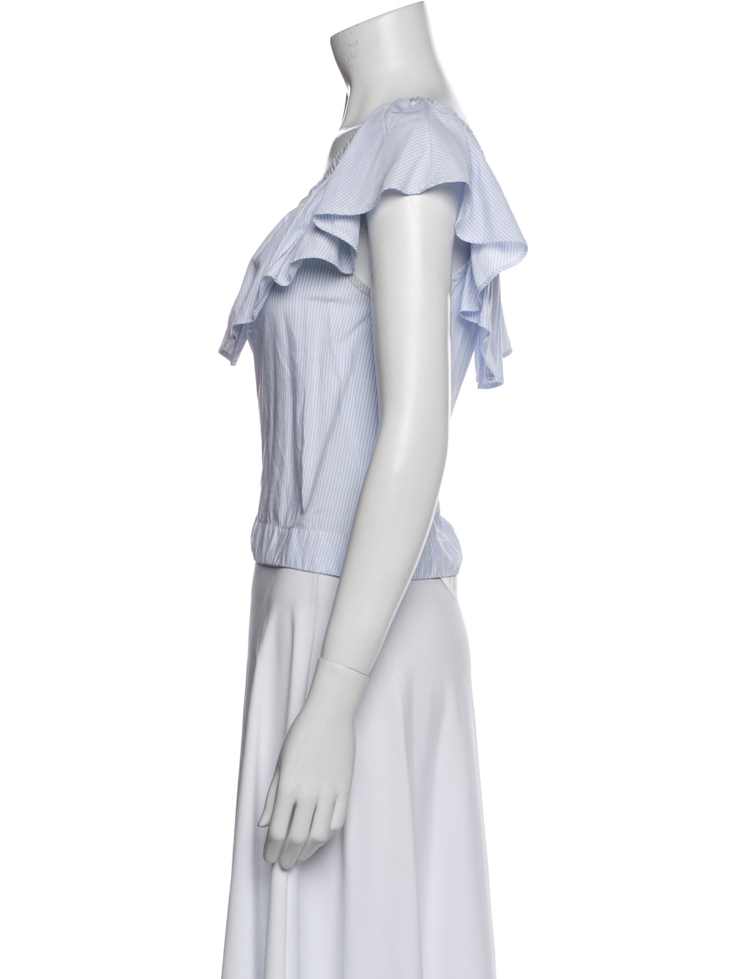 Anine Bing Square Neckline Short Sleeve Crop Top