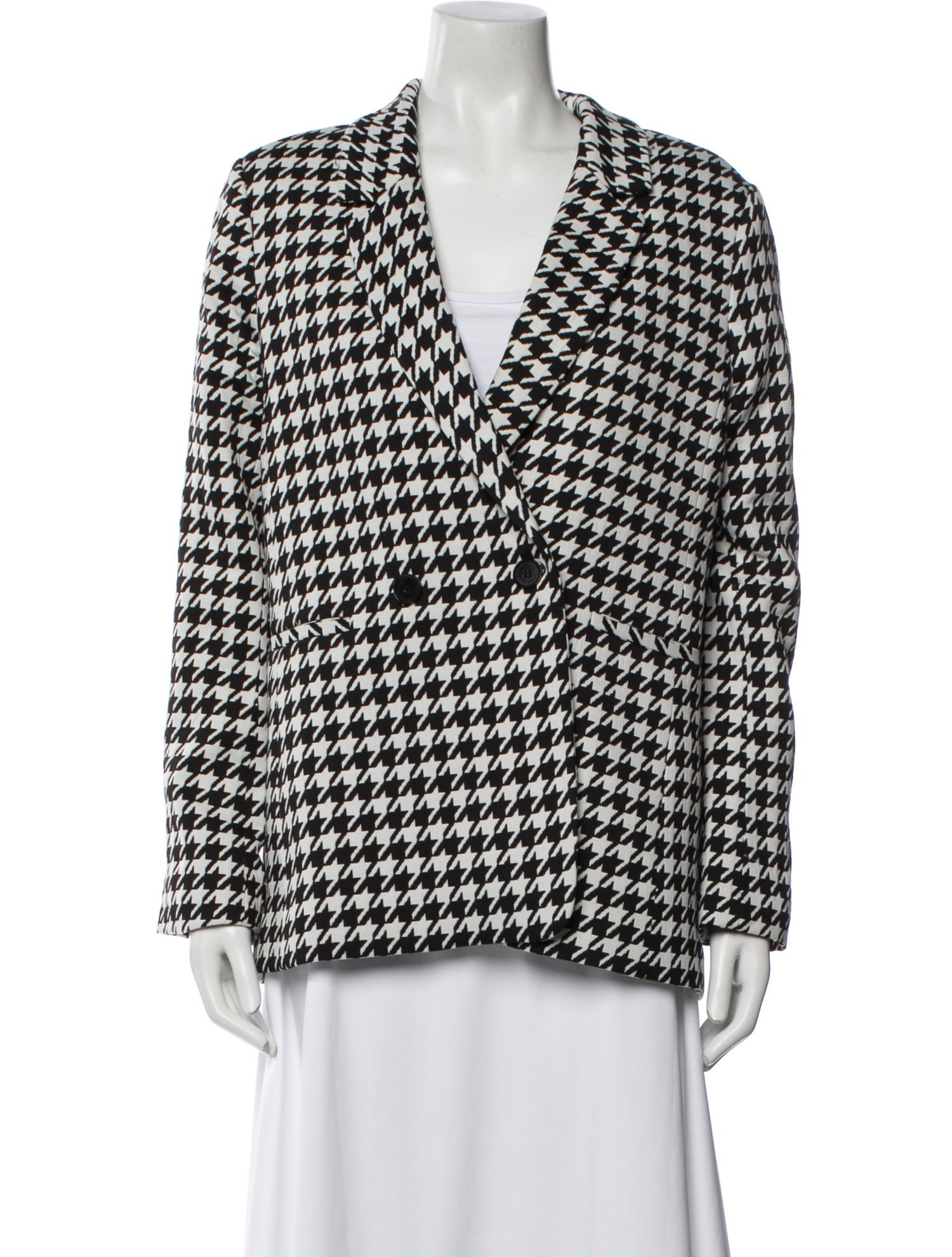 Anine Bing Houndstooth Print Blazer