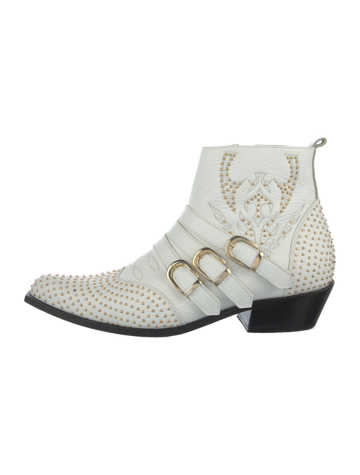 Anine Bing Leather Animal Print Moto Boots